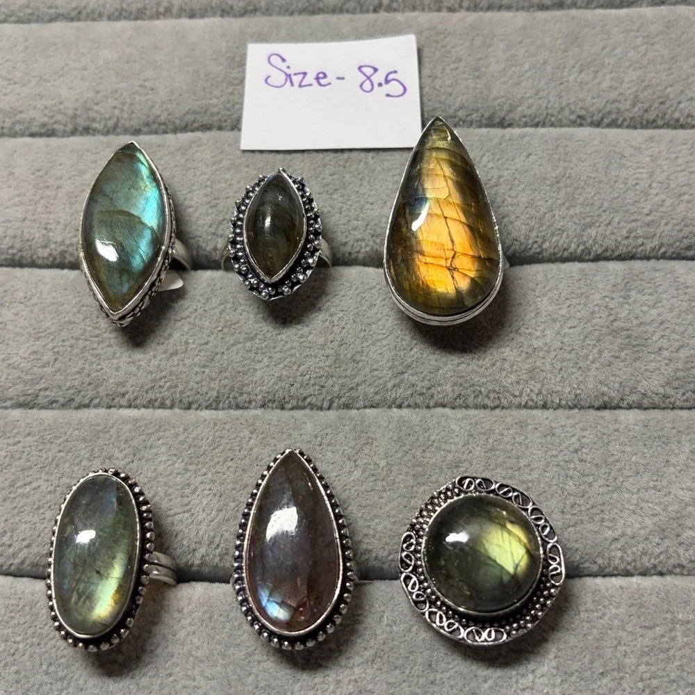 Sizes 6.5-8.5 ~ Labradorite rings